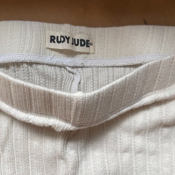 Rudy Jude Pointelle Knit Bike Shorts in Natural - Picture 2 of 4